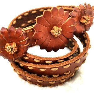 7Hills San Francisco Women's S Leather Floral Belt